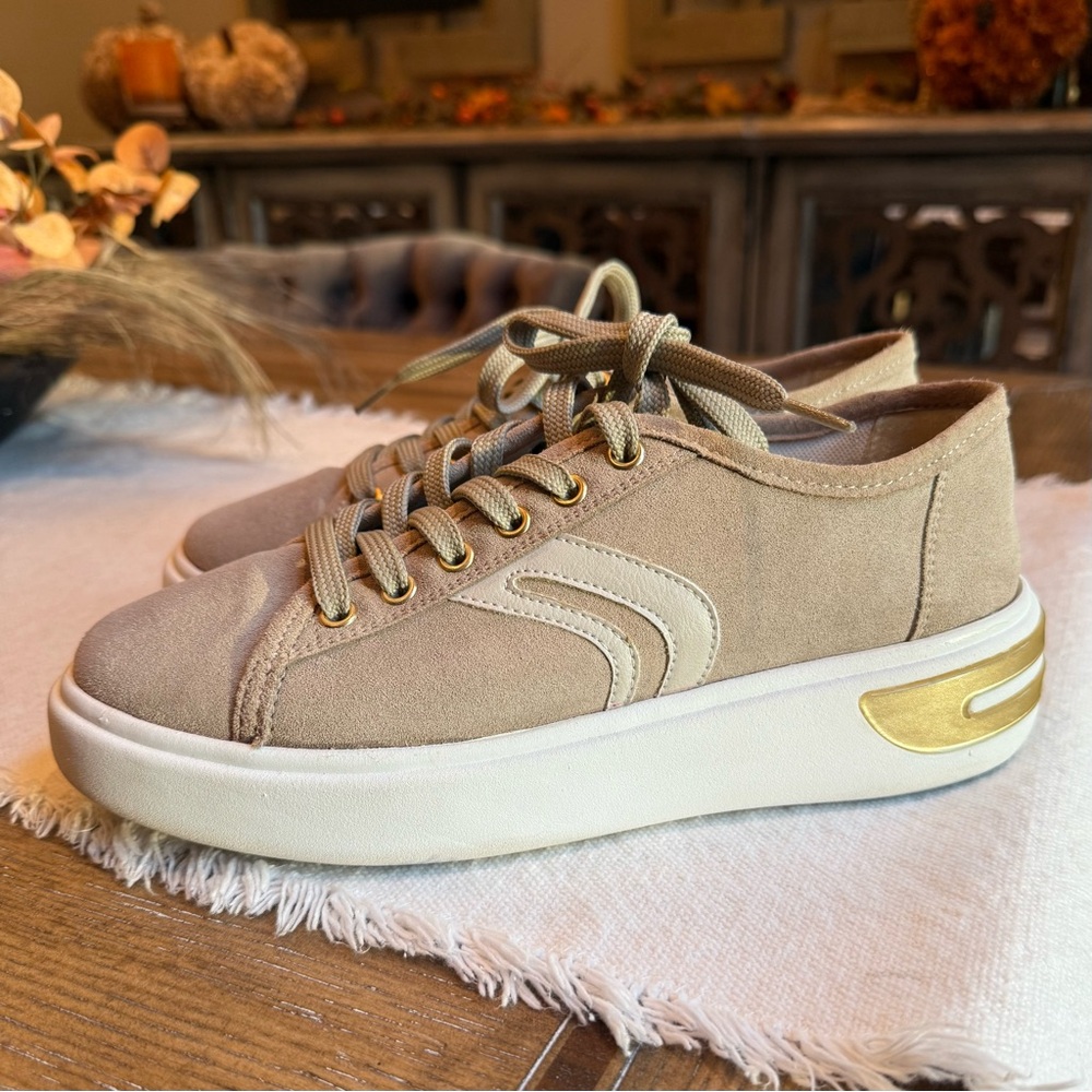 GEOX D OTTAYA MARRON CLARO WOMENS SNEAKERS - Picture 2 of 11